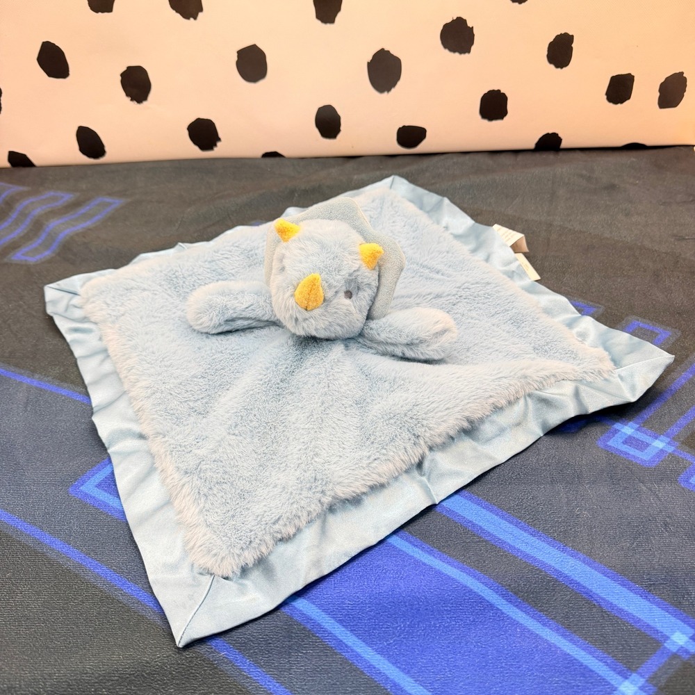 Cloud Island Security Blanket Baby Blue Triceratops Dinosaur Plush Lovey